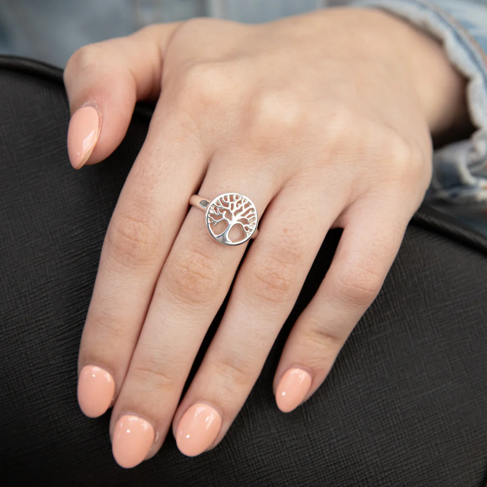 Sterling Silver Round Tree Of Life Ring - Image 3