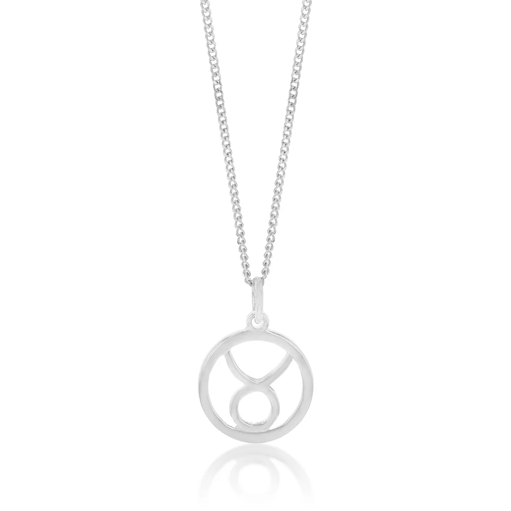 Sterling Silver Round Zodiac/Star Sign Tarus Pendant