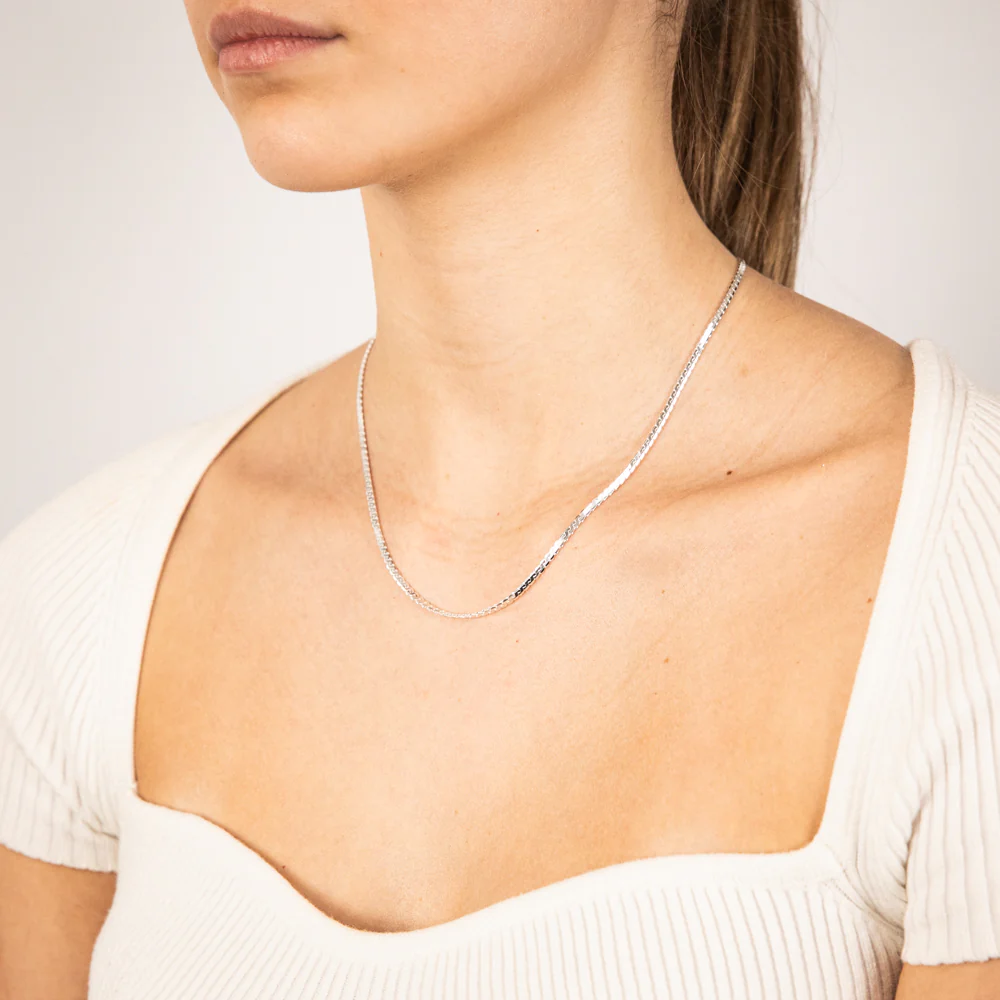 Sterling Silver Serpentine 80 Gauge 45cm Chain - Image 3