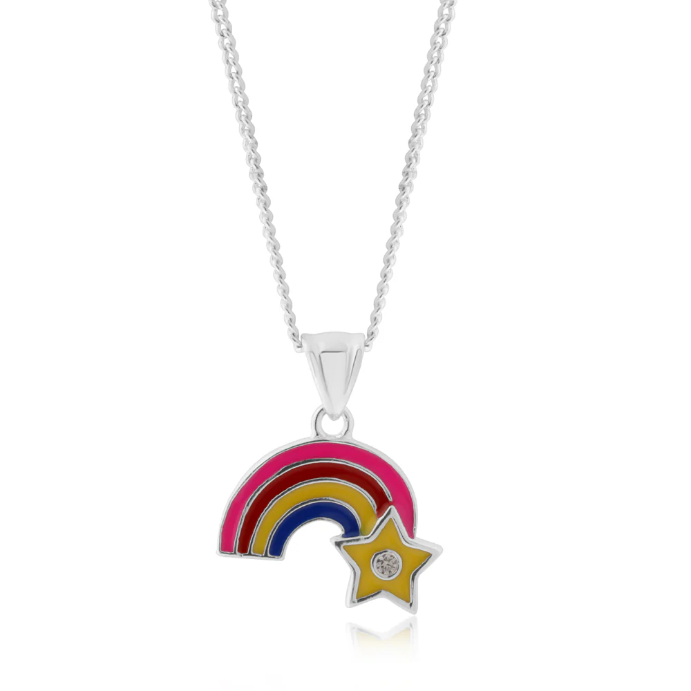 Sterling Silver Shooting Star Zirconia Pendant