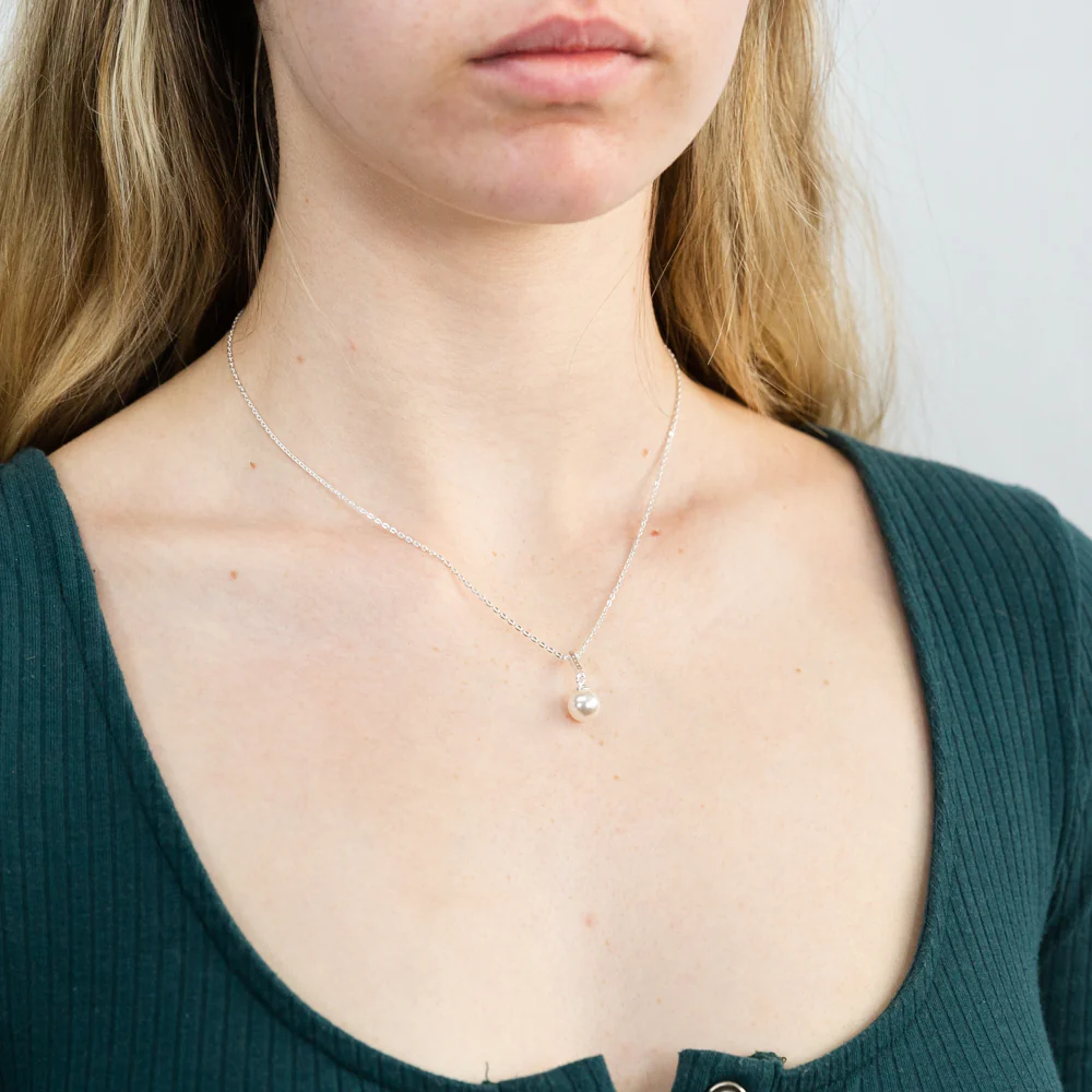 Sterling Silver Swarovski Pearl Pendant On 42+3cm Chain - Image 2