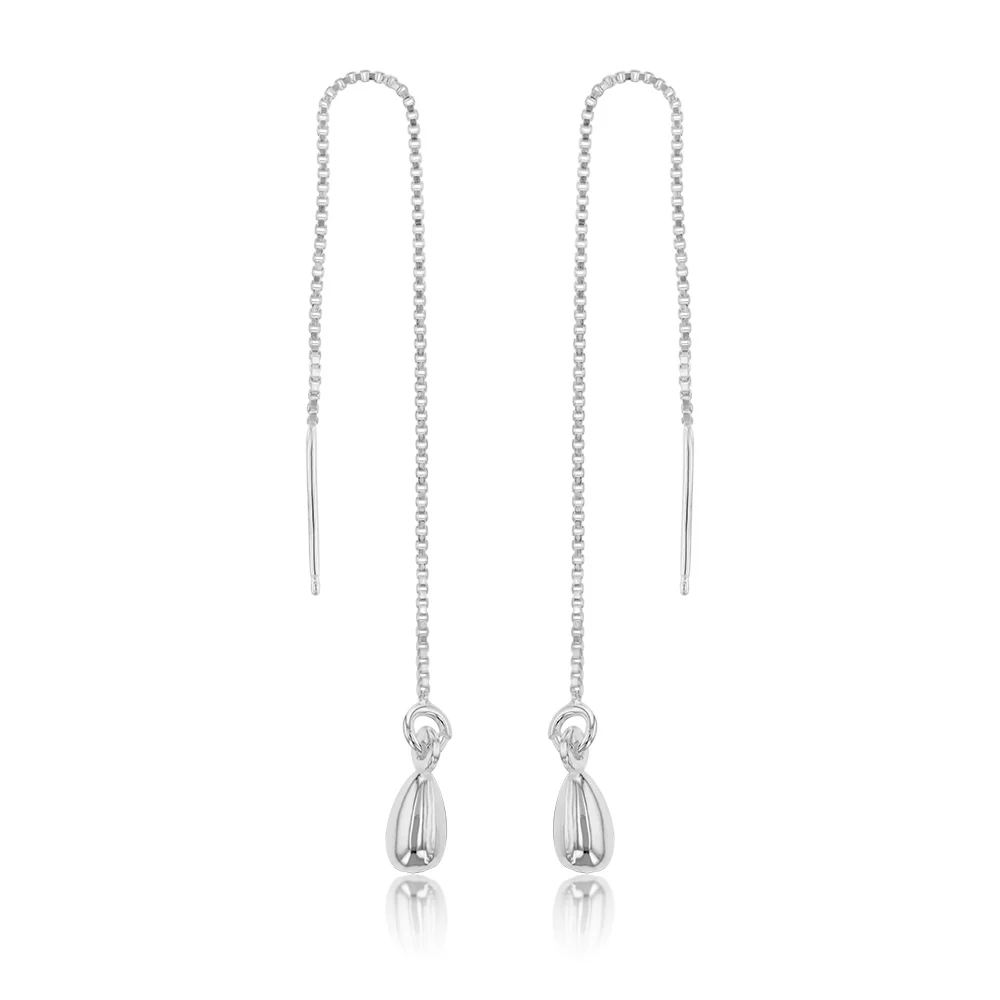 Sterling Silver Tear Drop Threader Earrings