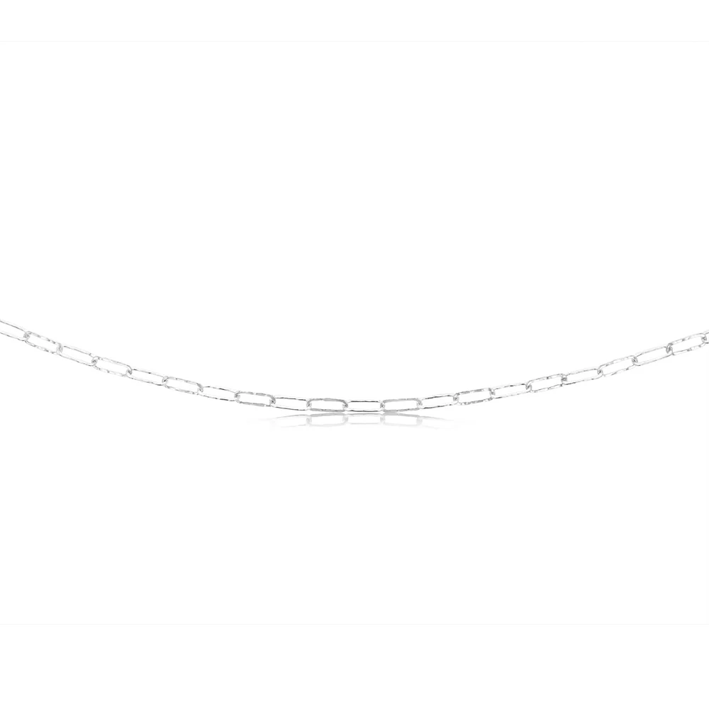 Sterling Silver Textured Paperclip 60 Gauge 60cm Chain - Image 2