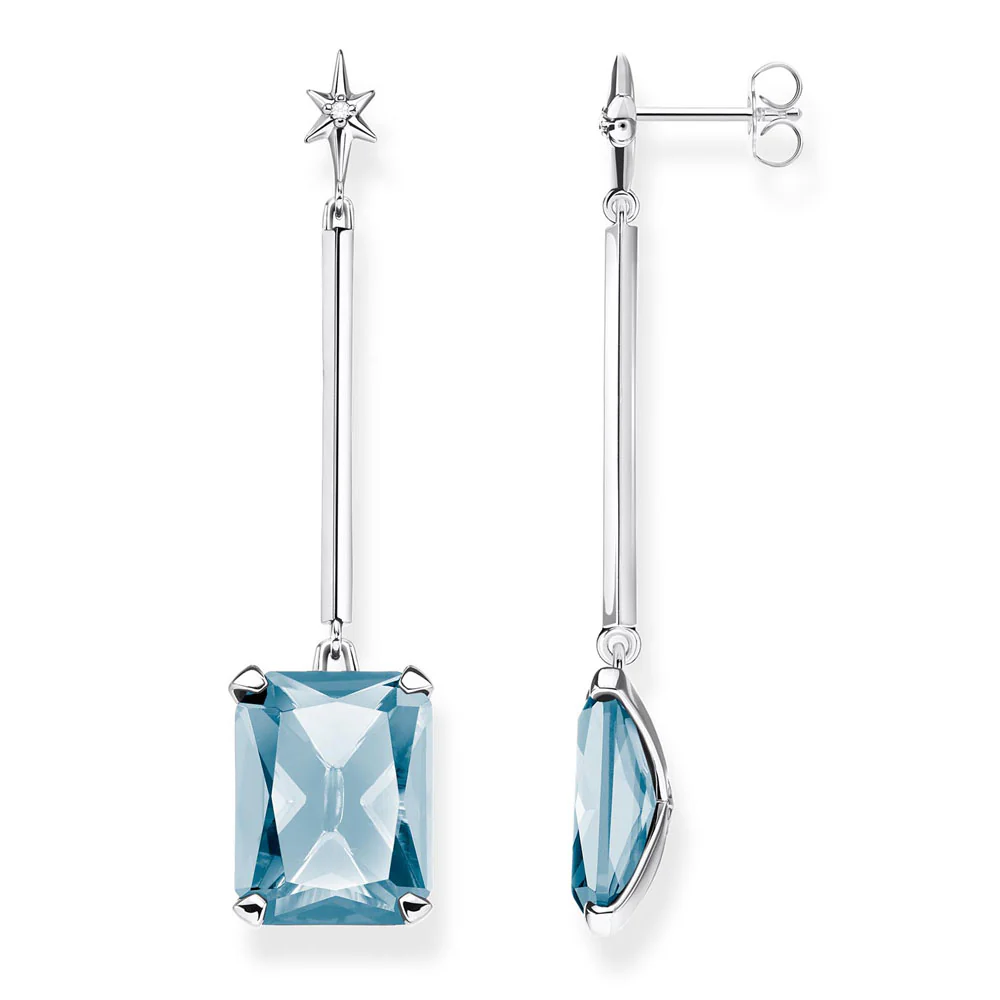 Sterling Silver Thomas Sabo Magic Stones Aqua Drop Earrings