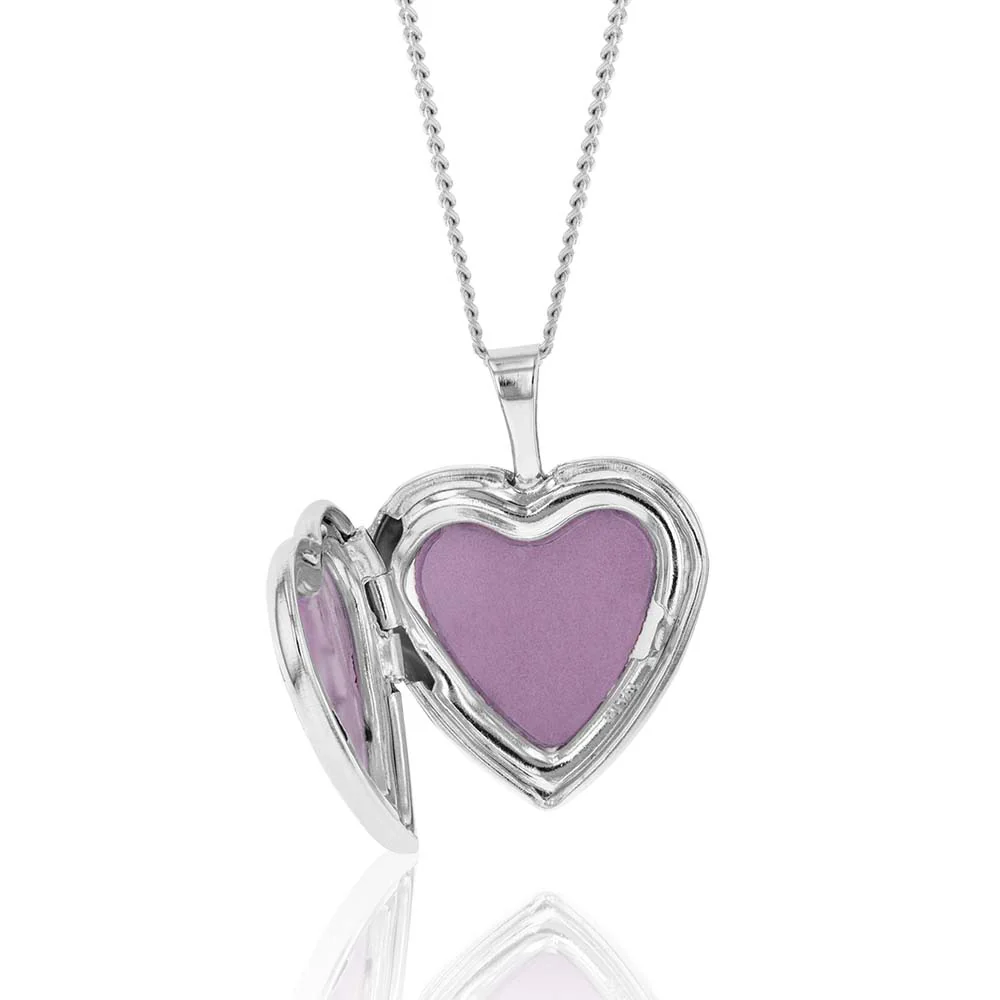 Sterling Silver Tree of Life 16mm x 21mm Heart Locket Rhodium Plated - Image 3