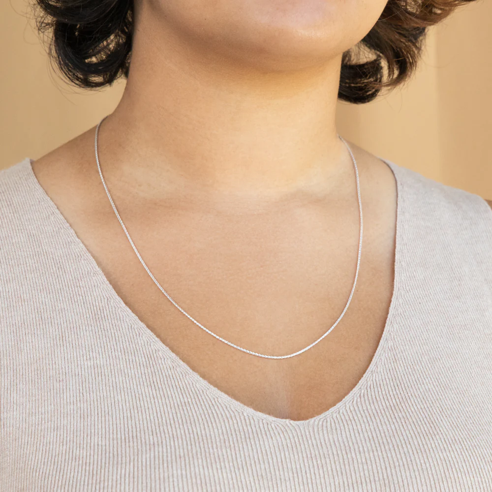 Sterling Silver Wheat Adjustable Heart Drop Chain 55cm - Image 4