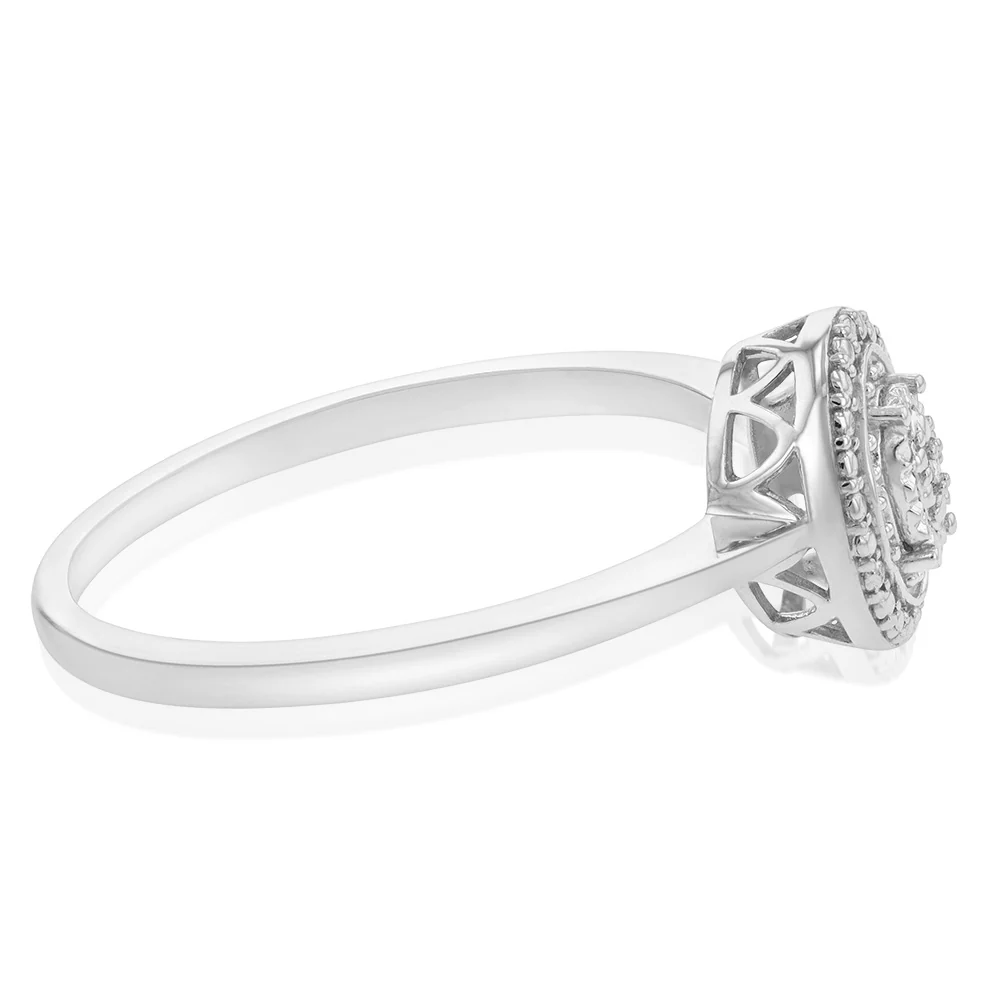 Sterling Silver With Diamond Oval Shape Ring - Image 2