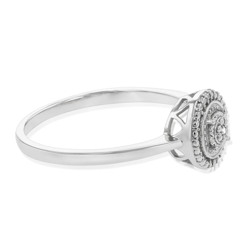Sterling Silver With Diamond Round Shape Ring - Image 2