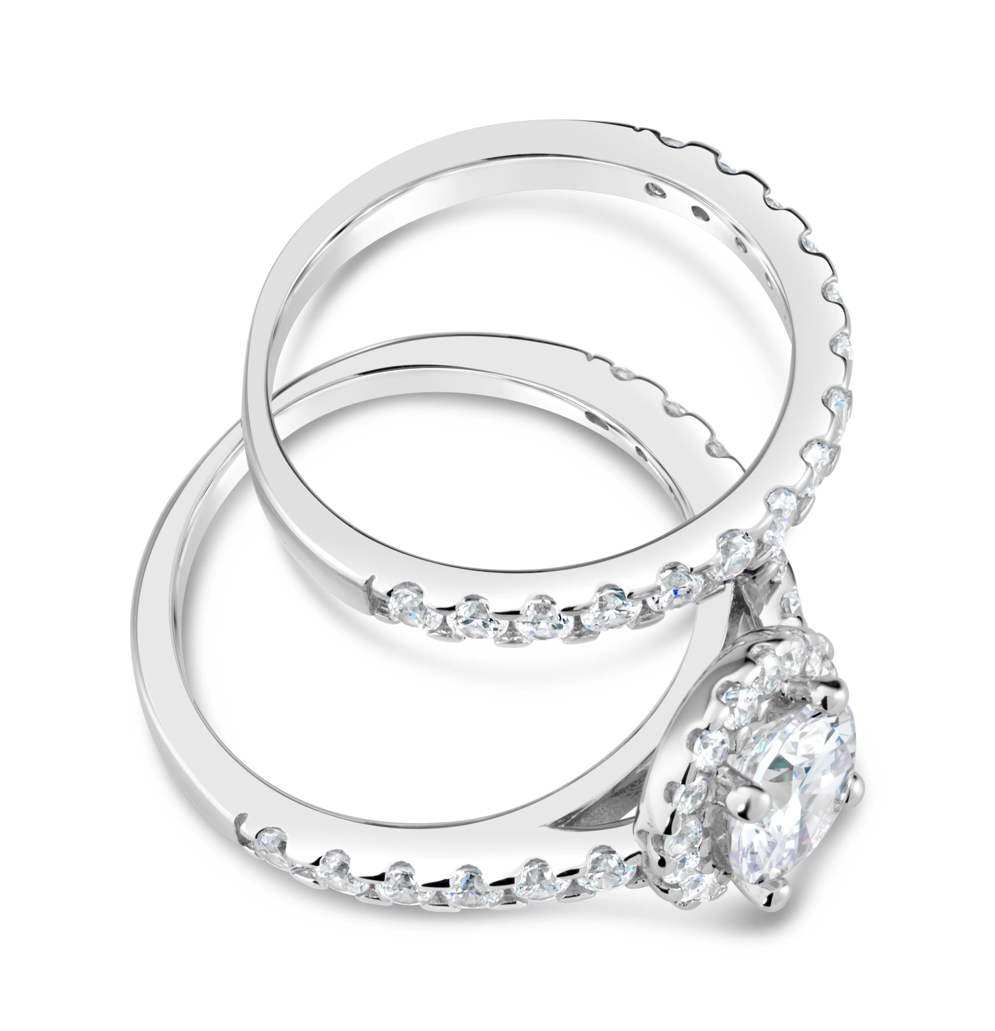 Sterling Silver Zirconia 2 Ring Set - Image 2
