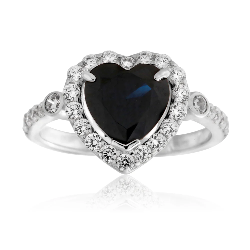 Sterling Silver Zirconia Heart Ring