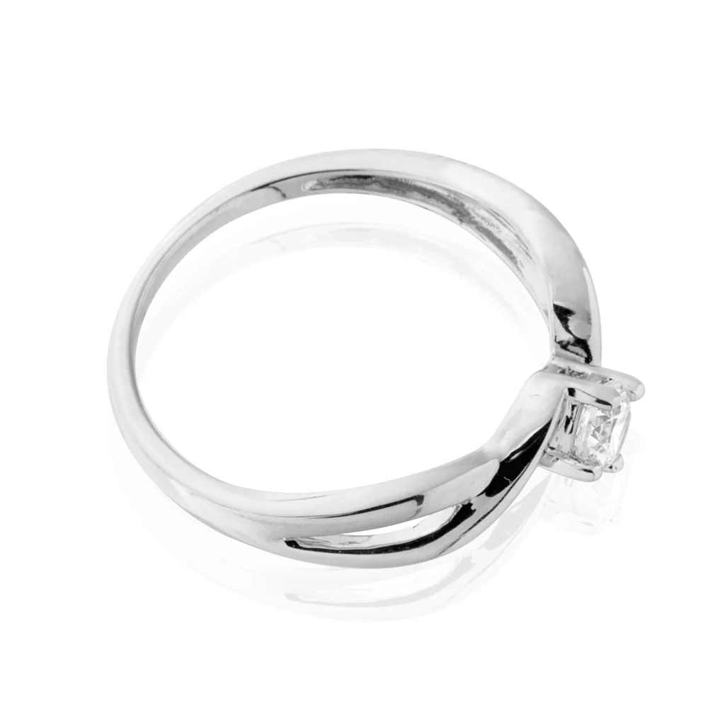 Sterling Silver Zirconia Weave Ring - Image 2