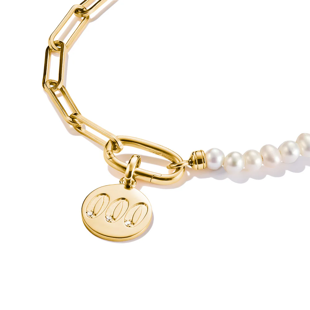 Thomas Sabo CC Connect Yellow Gold-Plated CZ '000' Angel Number - Image 2