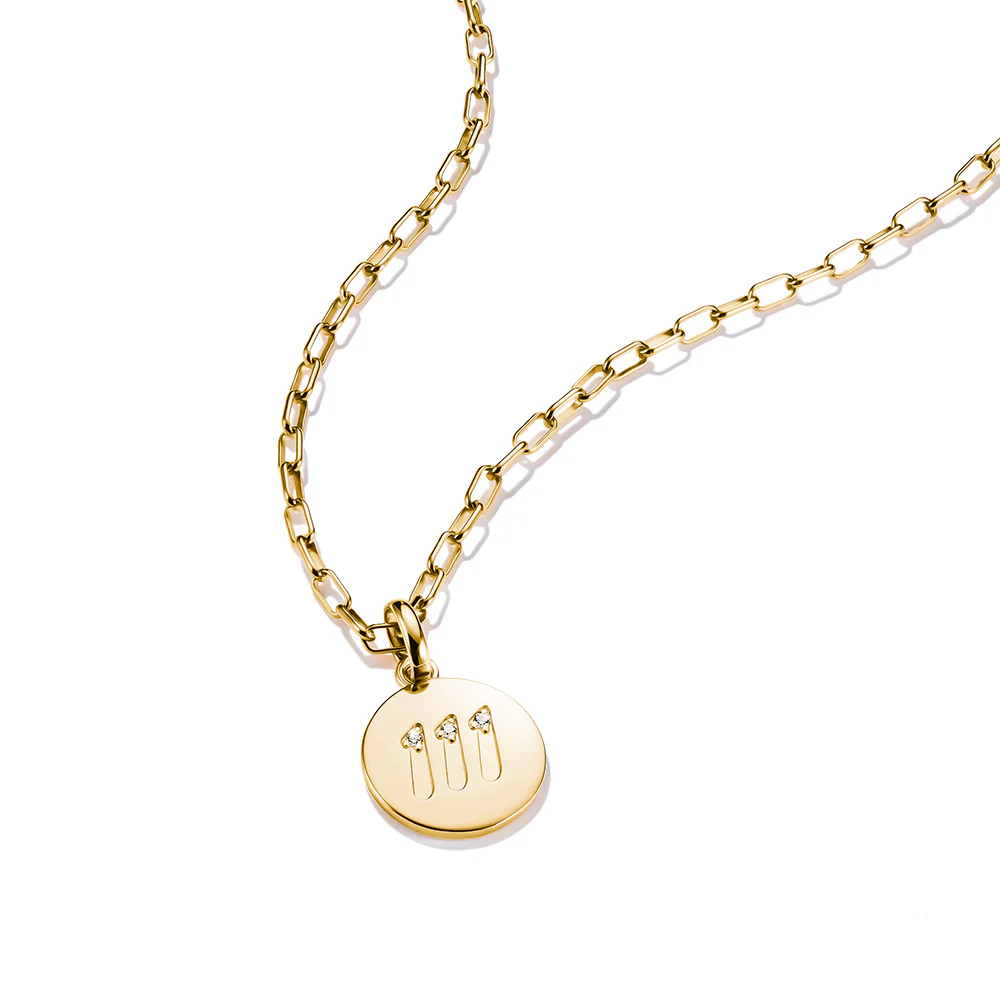 Thomas Sabo CC Connect Yellow Gold-Plated CZ '111' Angel Number - Image 2