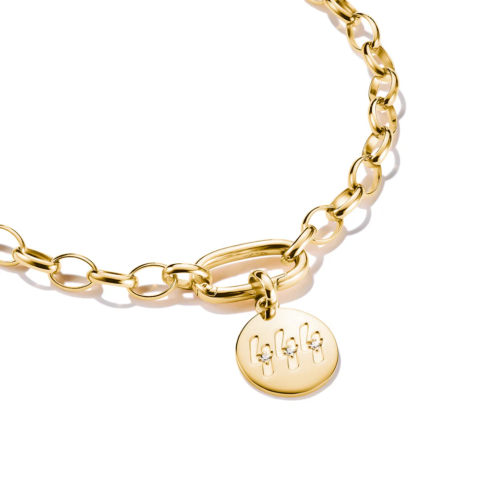 Thomas Sabo CC Connect Yellow Gold-Plated CZ '444' Angel Number - Image 2