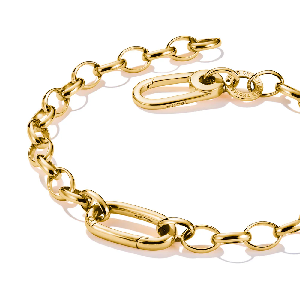 Thomas Sabo CC Connect Yellow Gold-Plated Single Eye Cable Bracelet - Image 2