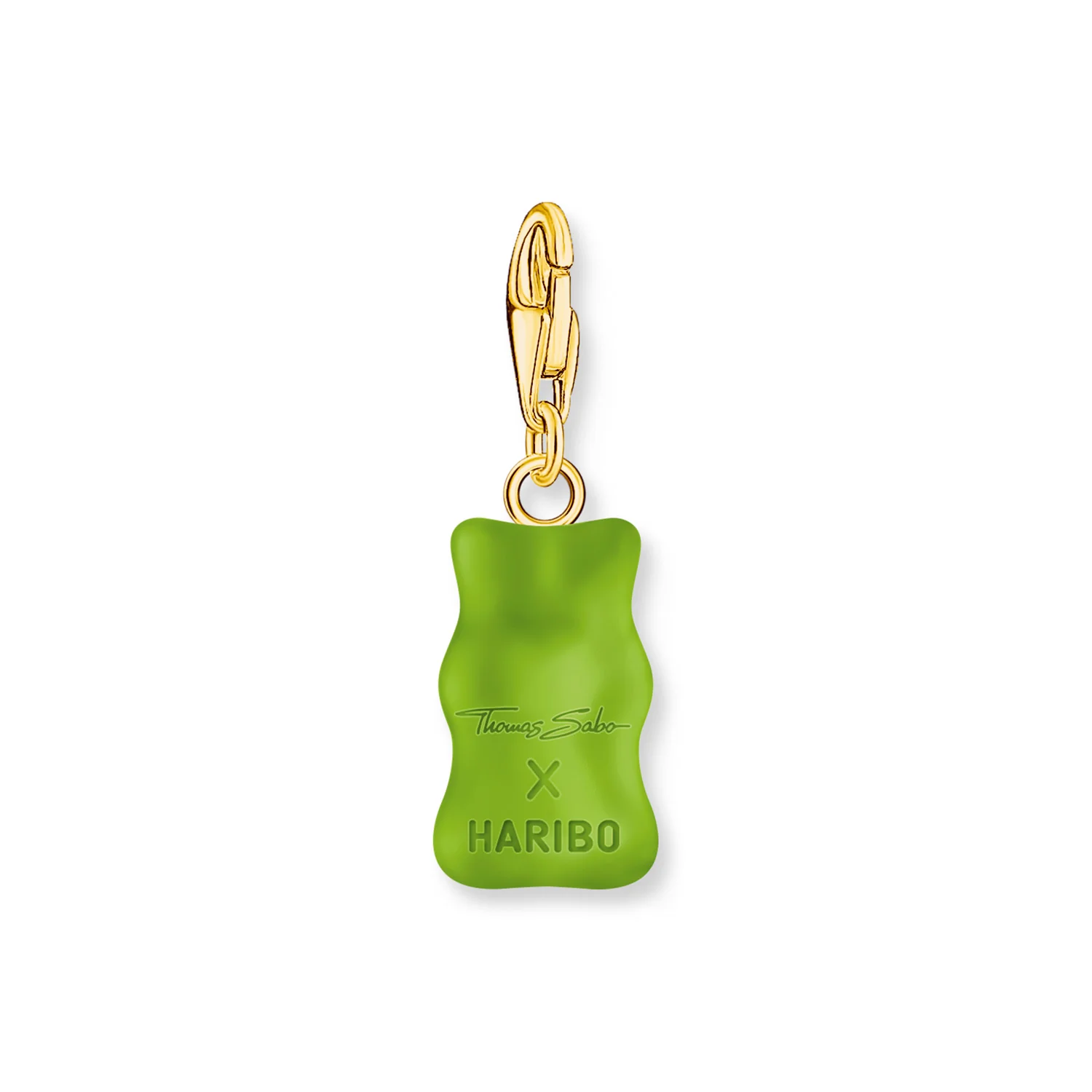 Thomas Sabo Gold Plated Sterling Silver Charm Club Haribo Apple Green Bear Charm - Image 2
