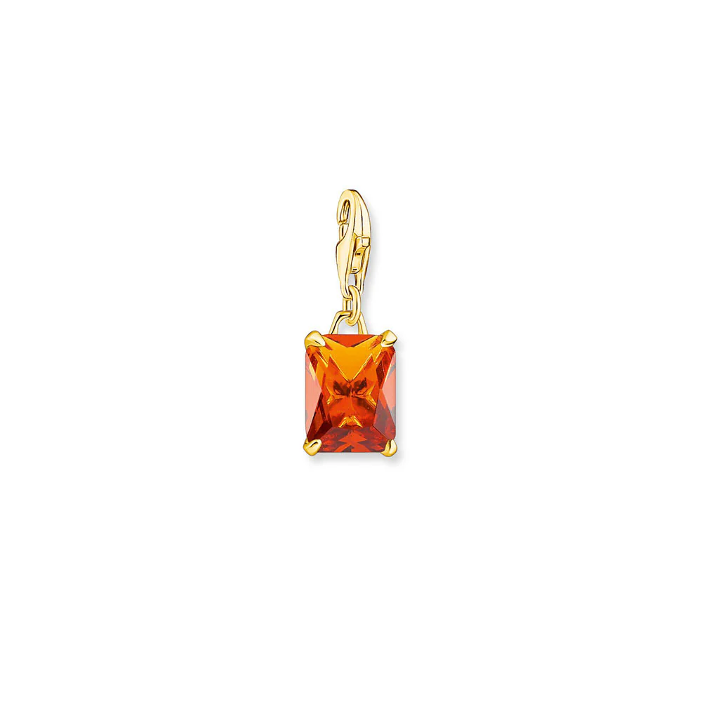 Thomas Sabo Gold Plated Sterling Silver Cognac Glass Ceramic Jewel Small Pendant