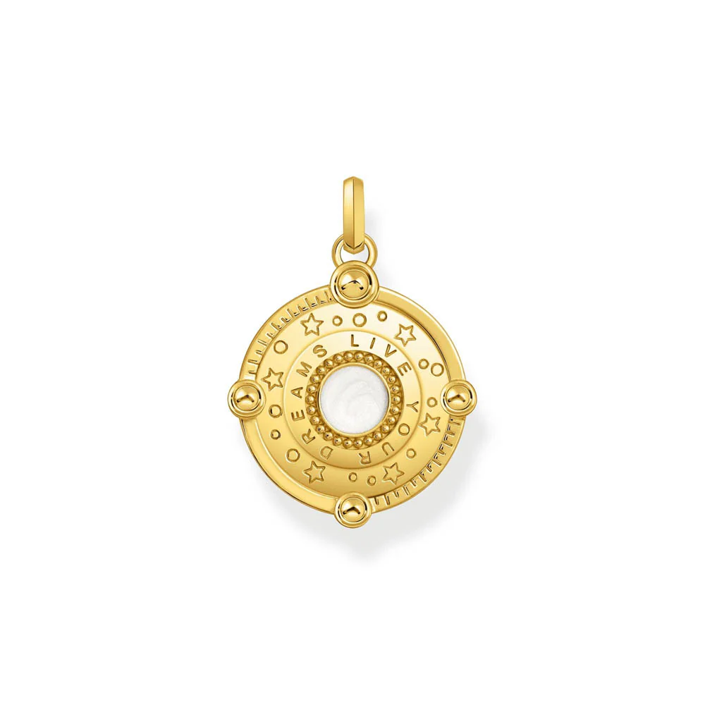 Thomas Sabo Gold Plated Sterling Silver Cosmic Amulet CZ Moon Pendant - Image 2
