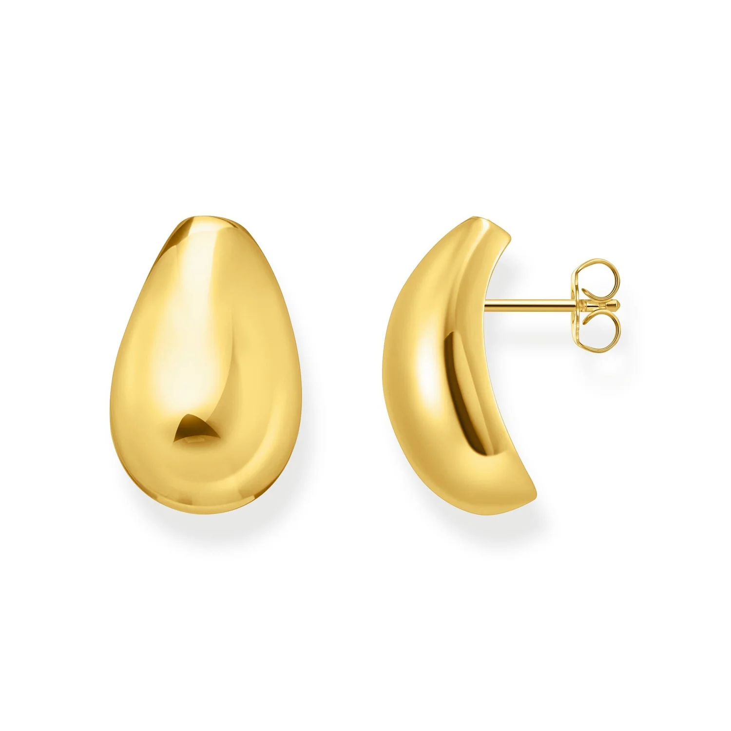 Thomas Sabo Gold Plated Sterling Silver Essential Drop Shape Stud Earrings - Image 2