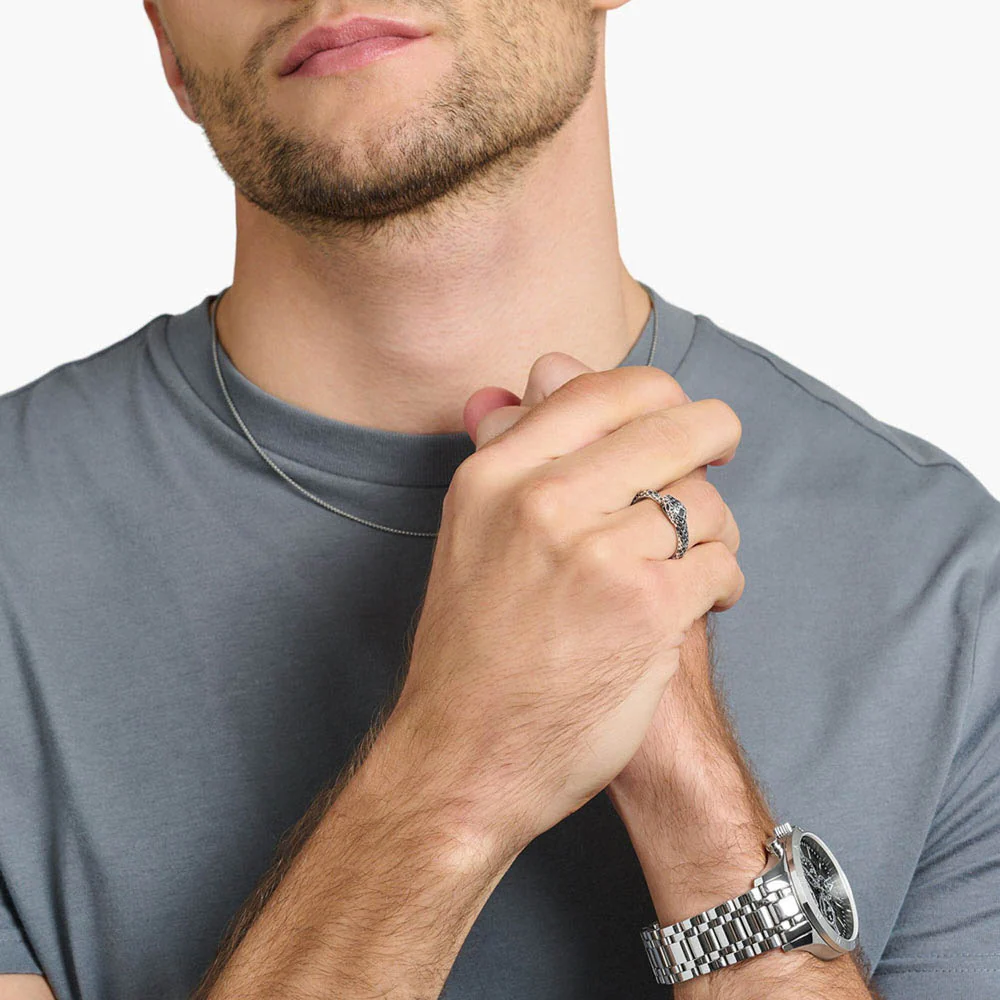 Thomas Sabo Rebel Sterling Silver Snake Black CZ Ring - Image 2