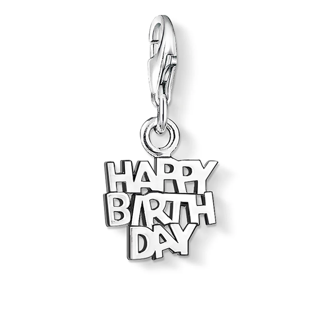 Thomas Sabo Sterling Silver Charm Club Happy Birthday Charm