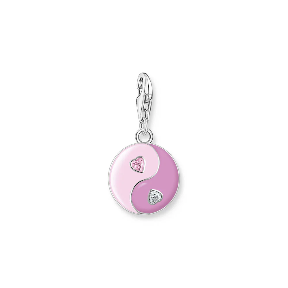 Thomas Sabo Sterling Silver Charmista 3D Ying Yang Pink CZ Charm