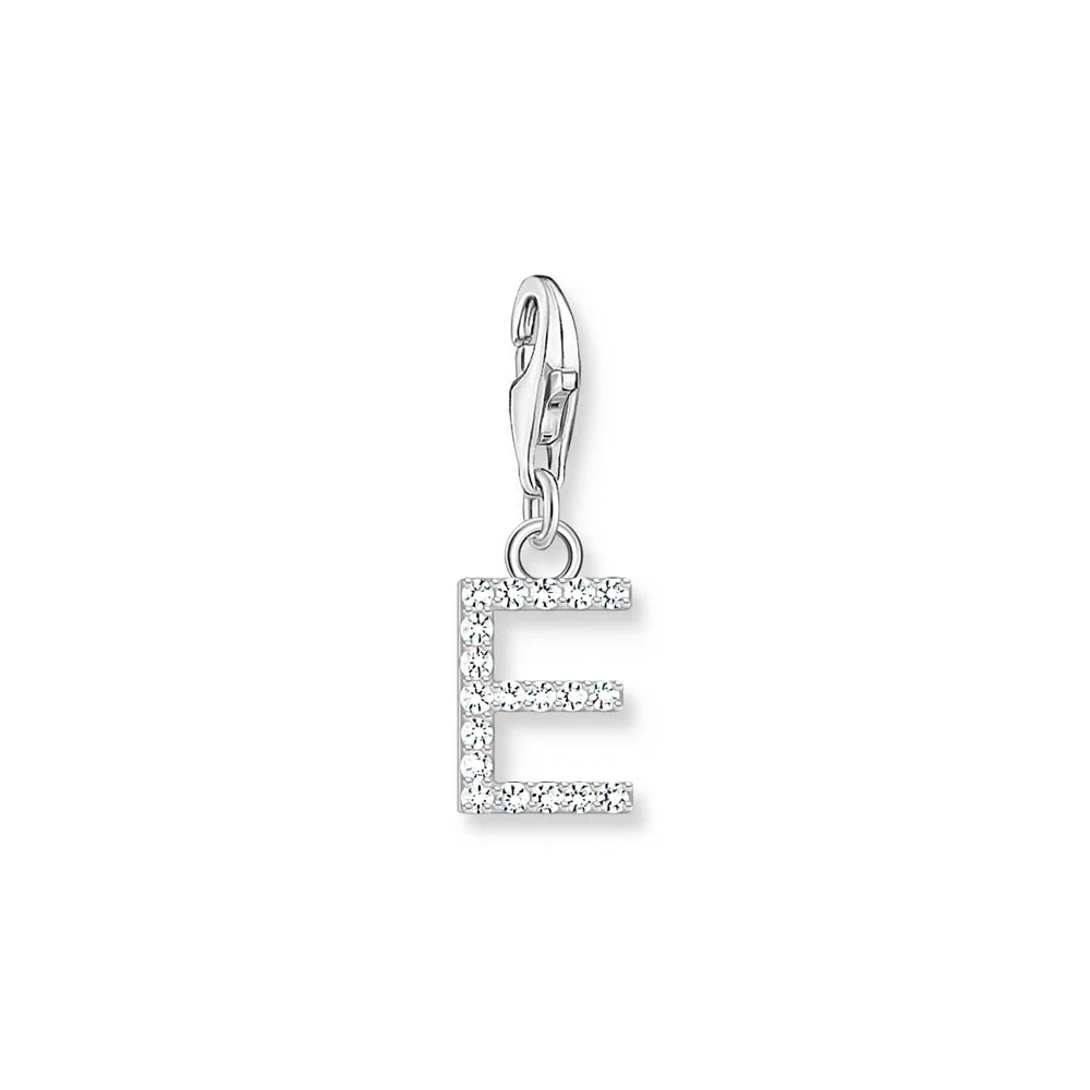 Thomas Sabo Sterling Silver Charmista CZ Letter "E" Charm