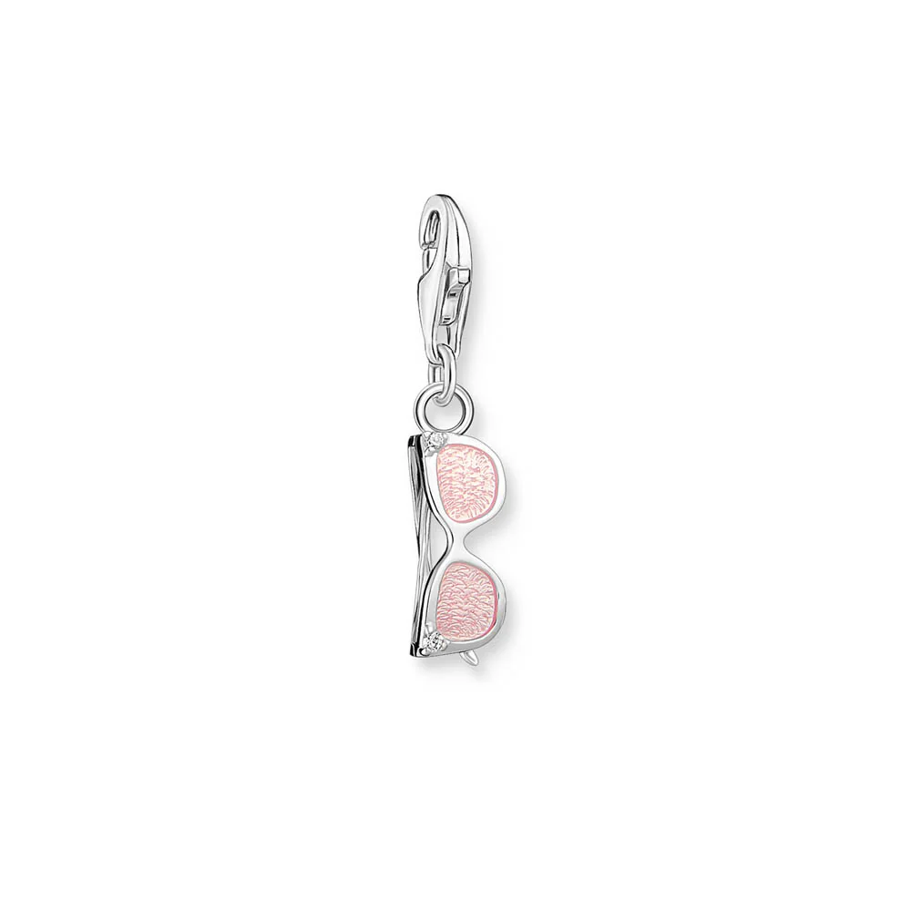 Thomas Sabo Sterling Silver Charmista Pink Sunglasses Charm
