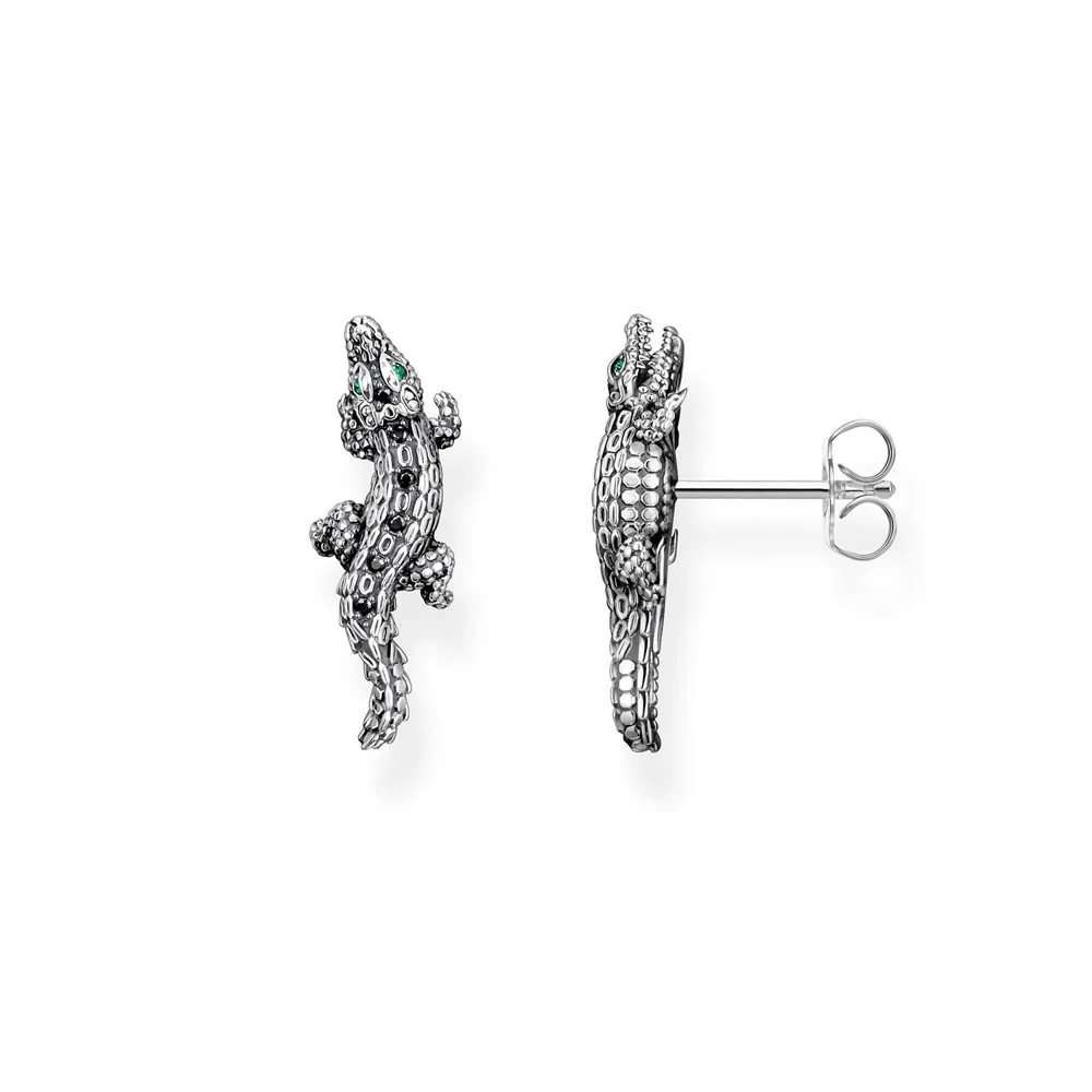 Thomas Sabo Sterling Silver Crocodile Rock Crocodile Stud Earrings