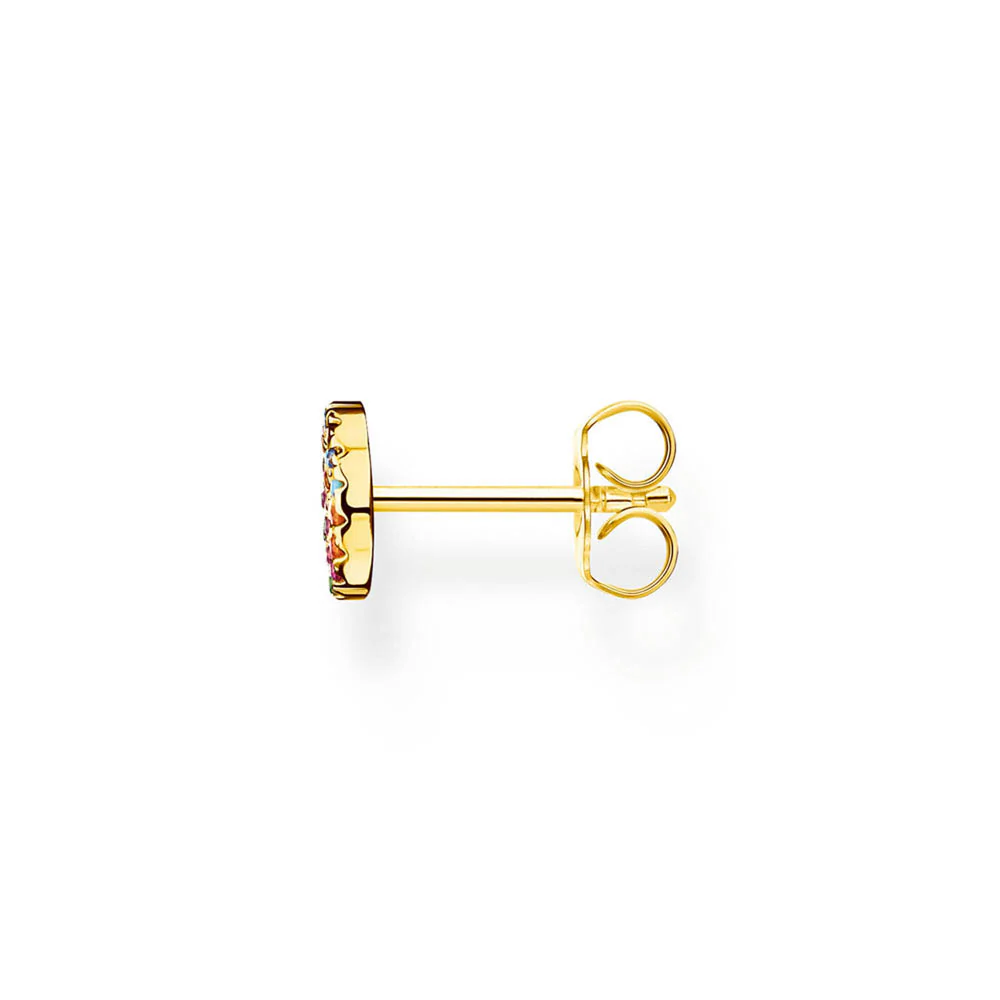 Thomas Sabo Sterling Silver Gold Plated C/C Rainbow Peace Earrings *1 Earring Only* - Image 2
