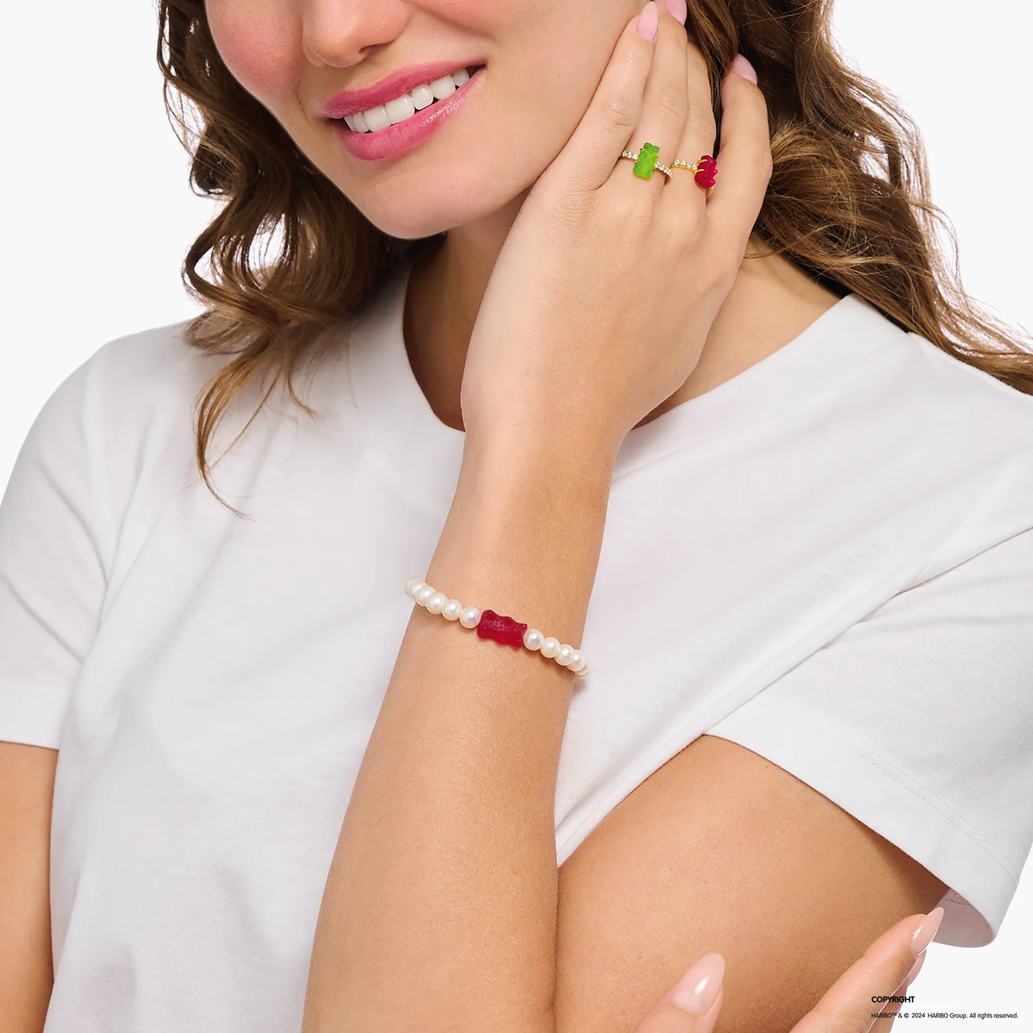 Thomas Sabo Sterling Silver Haribo Pearl Red Bear 17cm Bracelet - Image 2