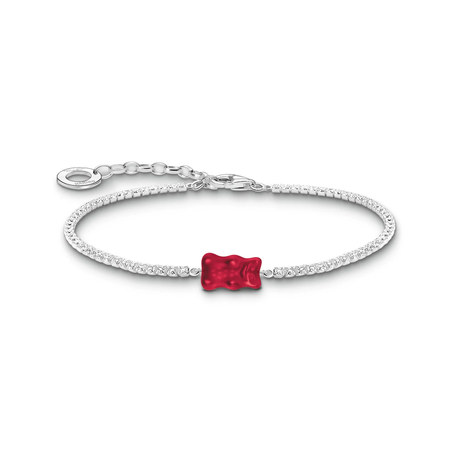 Thomas Sabo Sterling Silver Haribo Red Bear Cubic Zirconia Tennis 16-19cm Bracelet