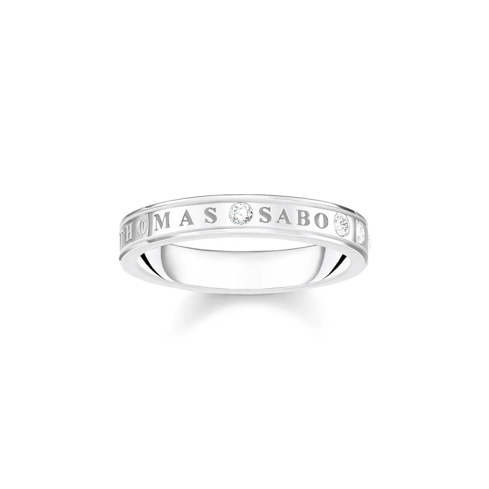 Thomas Sabo Sterling Silver Sparkling Circle T S Since 1984 Ring