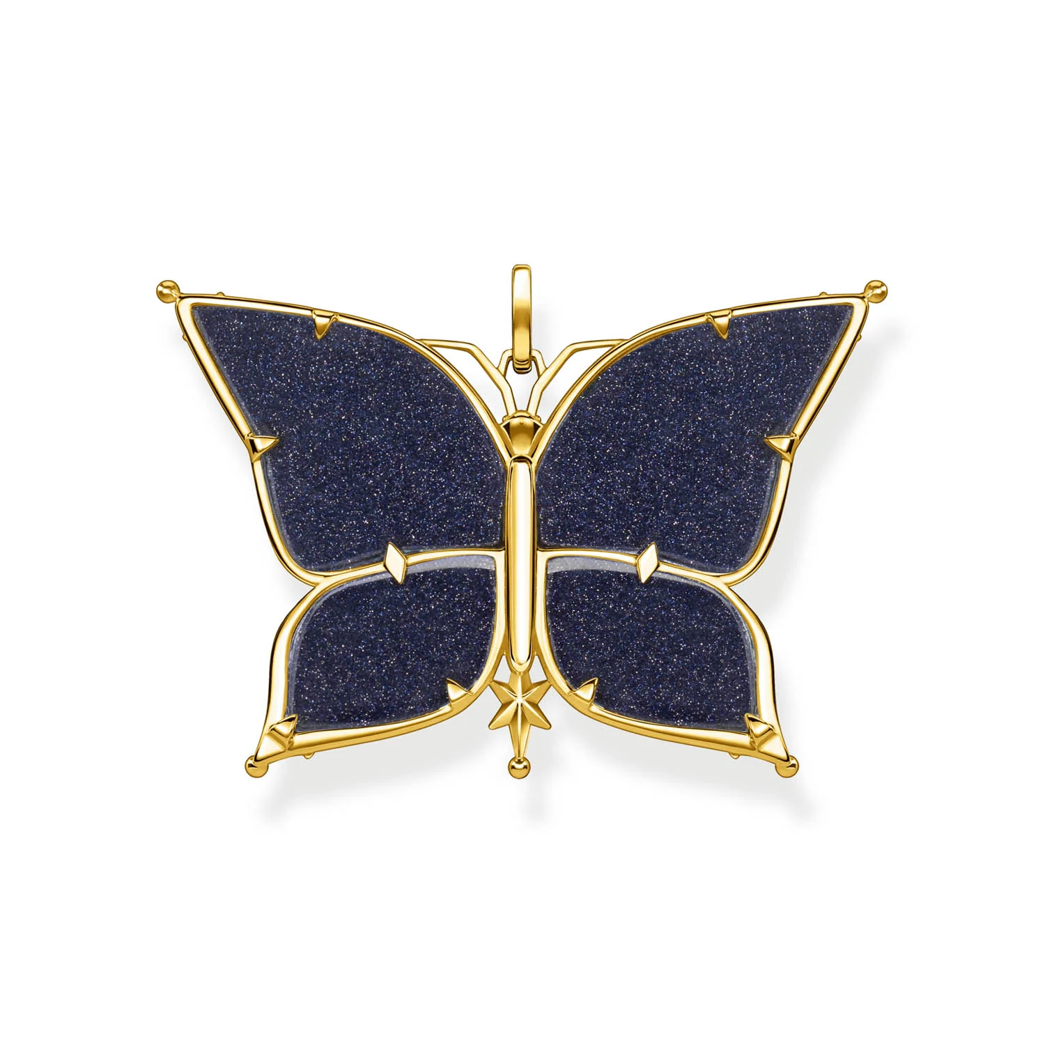 Thomas Sabo Sterling Silver Yellow Gold Plated Magic Stars Blue Butterly Pendant - Image 2