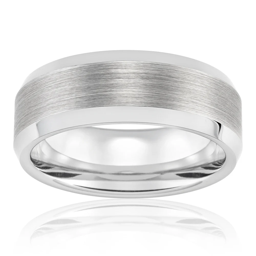 Tungsten Grey Centre Gents Ring