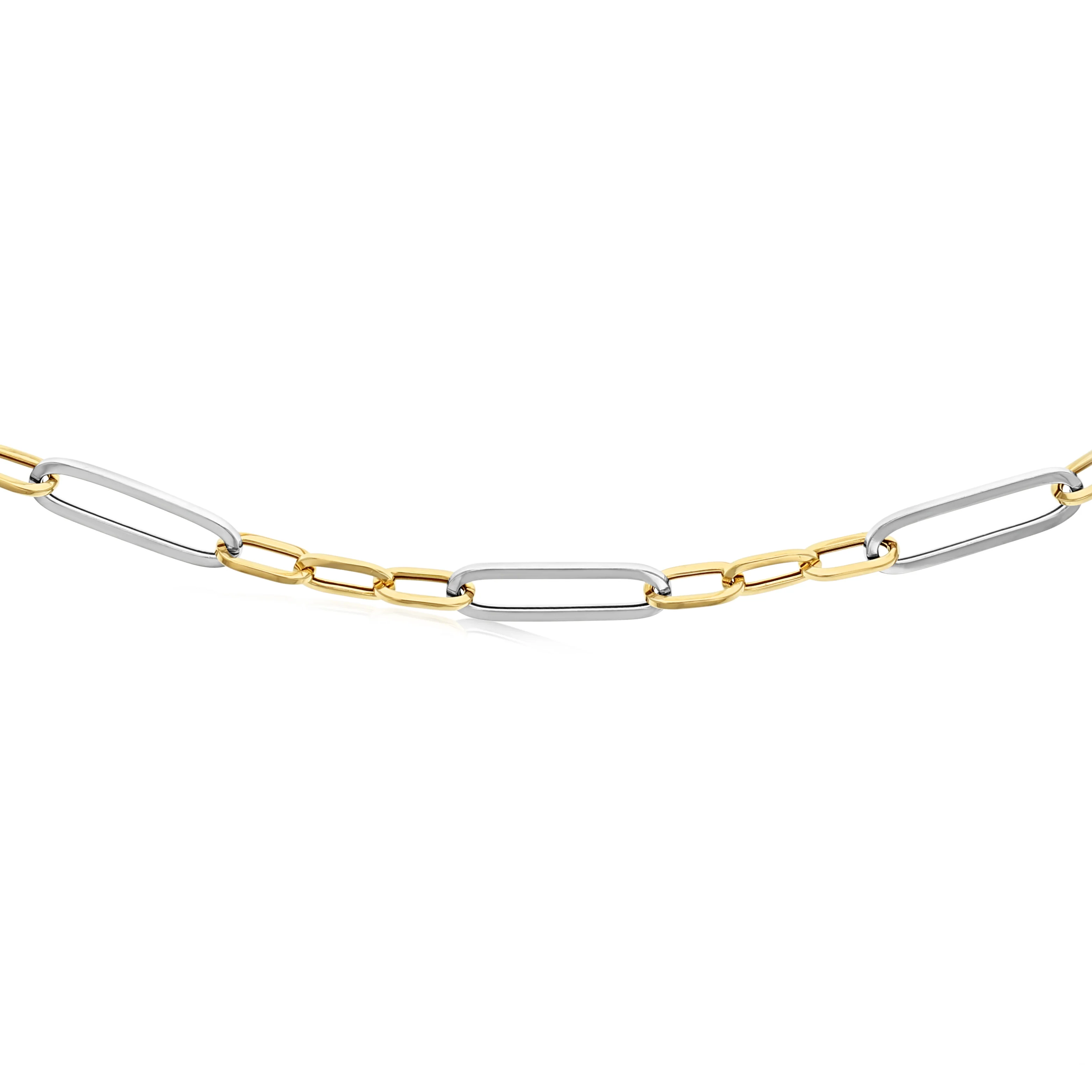 Two Tone Sterling Silver Paperclip Link Chain - Image 2