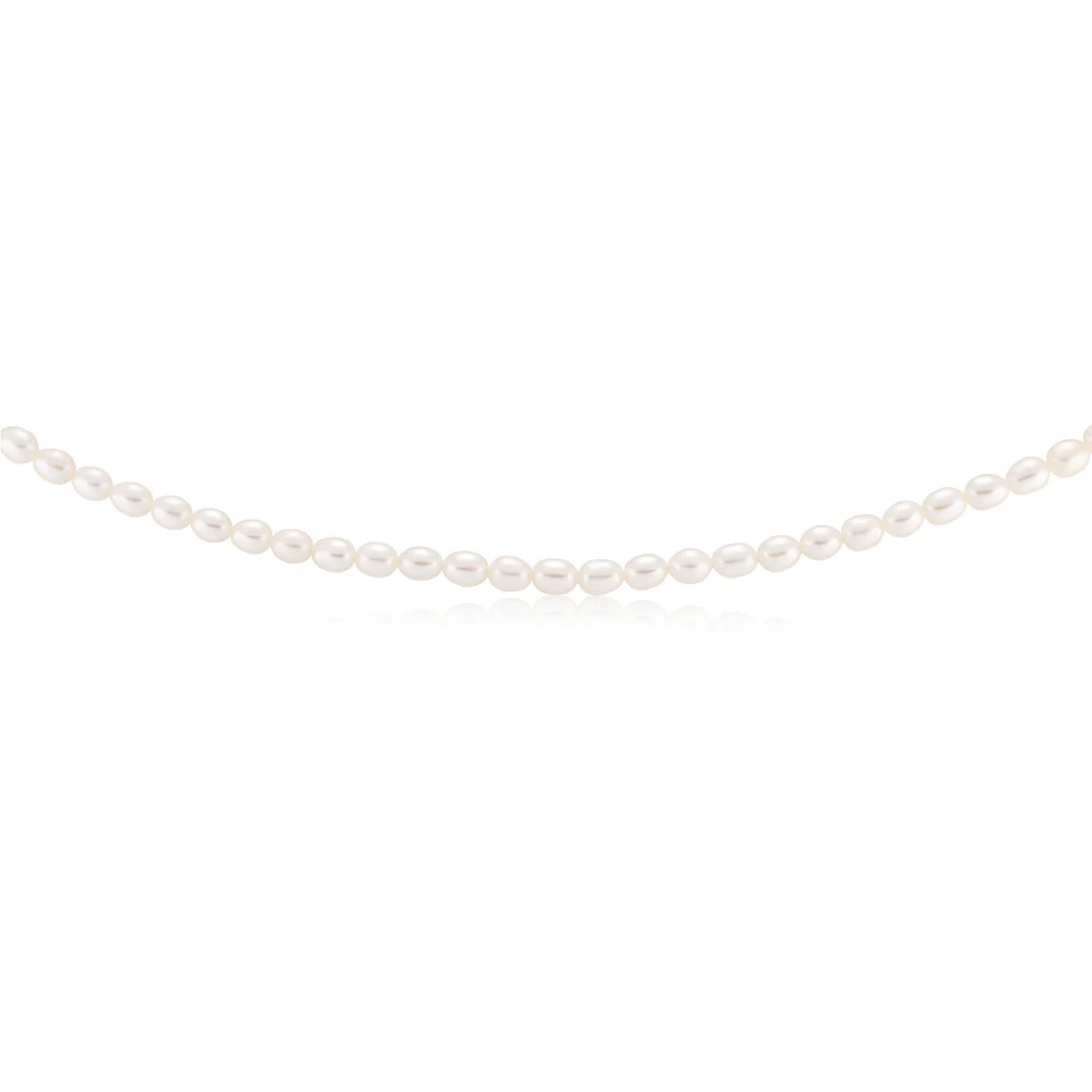 White 6-7mm Freshwater Pearl 45cm Necklace with Sterling Silver Clasp - Image 2
