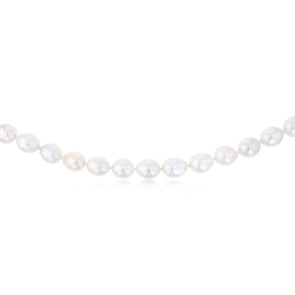 White Baroque Freshwater Pearl 45cm Necklace in Sterling Silver - Image 2
