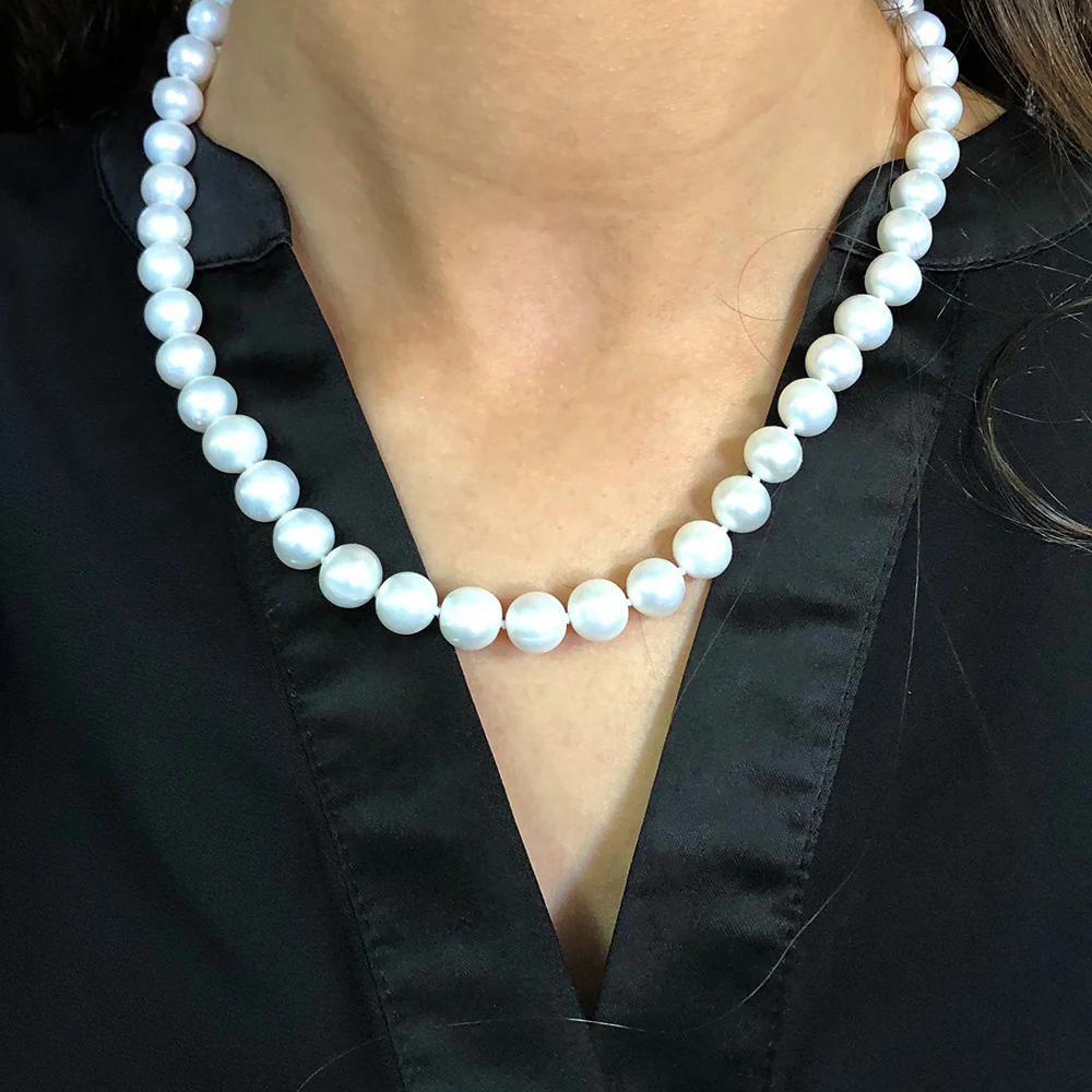 White Freshwater Strand White Pearl Necklace - Image 3