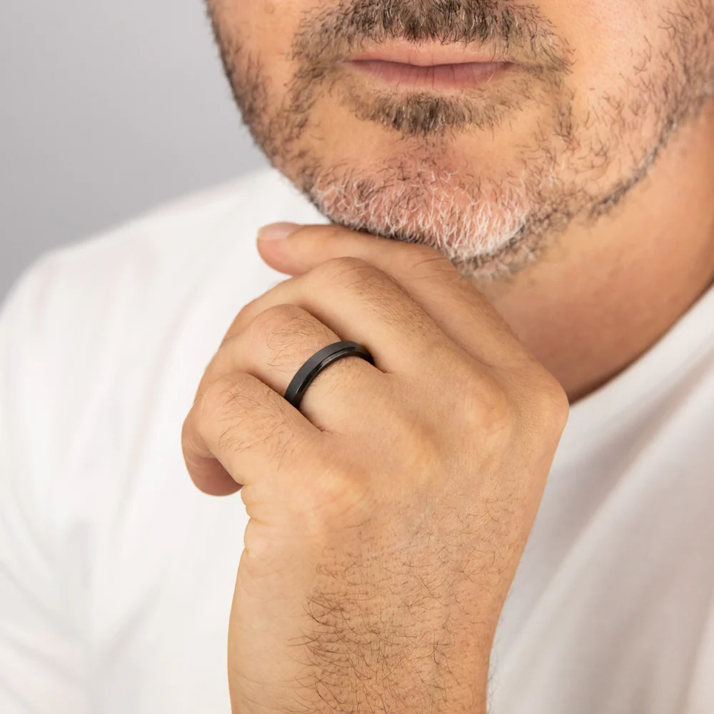 Zirconium 4mm Gents Ring 2mm Thick Standard Fit Size X - Image 3